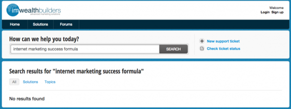 Internet Marketing Success Formula support